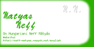 matyas neff business card